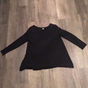 women’s tunic length plain black long sleeve